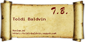 Toldi Baldvin névjegykártya